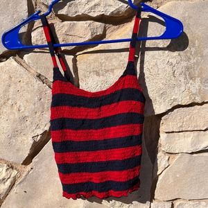 Women's Red and Blue Srunchie Hollister Crop Top